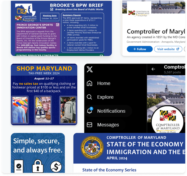 Montage of social media images